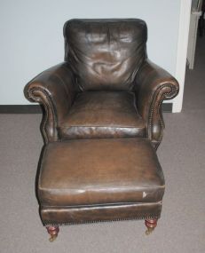 Leather Chair and Ottoman Description