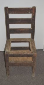 Old Hand Made Ladder Back Chair Description