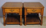 Pair of Single Drawer End Tables Description