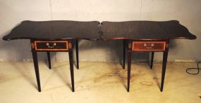 French Style Drop Leaf End Tables Description