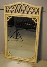 Wood Carved Bamboo Design Mirror Description