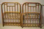 Pair of Rare Mission Style Brass Twin Beds Description