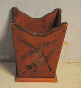 Wood Fireplace Box with Ducks on Front Description