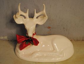 White Ceramic Deer Description