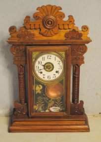 Oak Mantel/Kitchen Clock Description