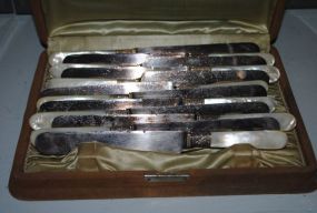 Set of Twelve 1834 J. Russell and Co. Pearl Handled Dinner Knives Description