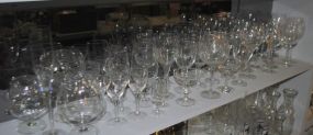 Large Group of Clear Glass Bar Ware Stems Description