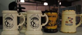 Group of Five Souvenir Beer Steins Description