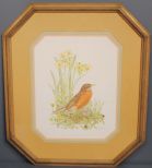 Orchard Oriole and Daffodil Print Description