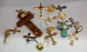 Carved Cross & Other Various Crosses