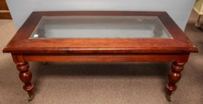 Mahogany Glass Top Coffee Table