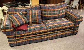 Green and Blue Plaid Sofa