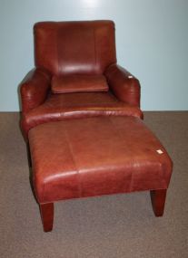 Faux Leather Club Chair and Ottoman