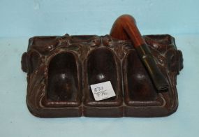 Antique Pipe Stand and One Pipe