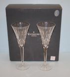 Two Waterford Lismore Toasting Flutes