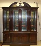 Contemporary Two Part China Cabinet with Beveled Glass Doors