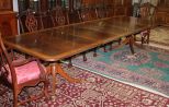 Mahogany Duncan Phyfe Style Dining Table with Cross Banded Edge