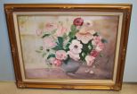Oil on Canvas of Petunias, signed J.R. Parres