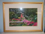 Watercolor of Studio in a Garden, signed Mary Lane Reed
