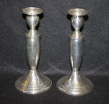 Pair of Towle Sterling Reinforced Candlesticks