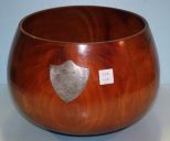 Wood Bowl marked Dr. H.E. Hasseltine 1924