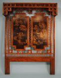 Lacquer and Bamboo Architectural Headboard