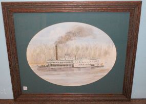Burney Myrick Watercolor of Steamboat
