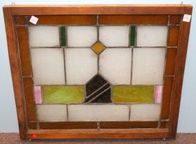 English Antique Stain Glass Window with Shield Design