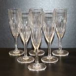 Six Bristol Saint Louis Champagne Flutes