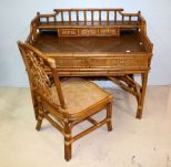 Rattan/ Bamboo Desk with Matching Chair