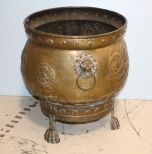 Antique Footed Brass Planter