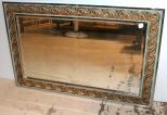 Decorative Metal Beveled Glass Mirror with Ornate Brass Decoration