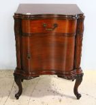 19th Century French Ribbon Mahogany Bedside Table