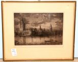 Pencil Etching of Houses of Parliament London