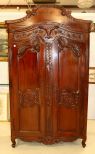 Ornate Mahogany Two Door Armoire