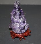 Jade Quan Yin Amethyst Figure