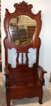 Mahogany Lift Seat Hall Tree