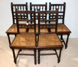 Set of Five Oak Victorian Side Chairs