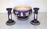 Classical Blue Wedgewood Three Piece Set