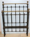 Antique Iron and Brass Single Bed