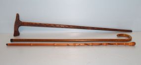 Group of Three Antique Walking Canes