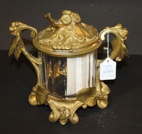 19th Century Bronze Dore Biscuit Jar