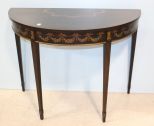 Hand Painted Demi Lune Console