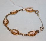 Vintage 12K Gold Filled Carved Cameo Bracelet