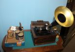 Table Top Victrola with Seven Cylinders