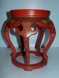 Chinese Coromandel Red Cinnabar Lacquer Stool
