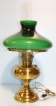 Rayo Large Brass Aladdin Lamp with Green Shade