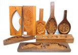Group of Eight Antique Wood Molds