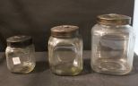 Three Early Glass Canisters