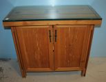 Custom Made Two Door Cabinet with Glass Top